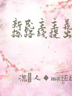 新民主主义革命总路线提出