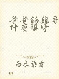 爸爸的亲哥哥叫什么称呼