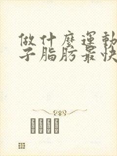 做什么运动减肚子脂肪最快最有效的方法