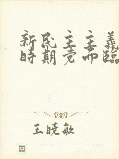 新民主主义革命时期党面临的主要任务是什么