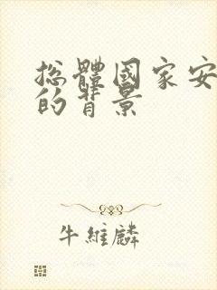 总体国家安全观的背景