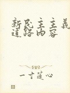 新民主主义革命道路内容