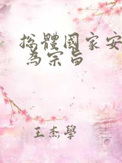 总体国家安全观 为宗旨