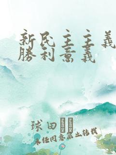 新民主主义革命胜利意义