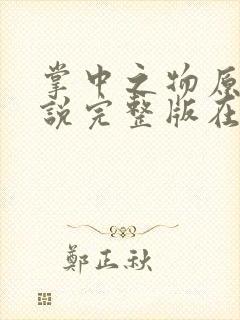 掌中之物原著小说完整版在线阅读