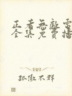 正者无敌电视剧全集免费播放