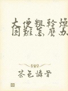 大便粗干燥排便困难怎么办