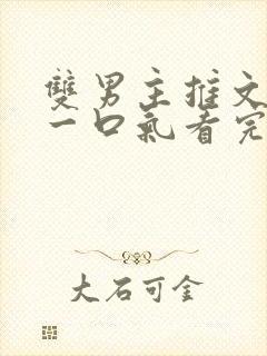 双男主推文完结一口气看完