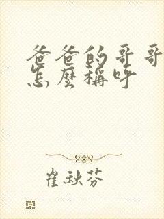 爸爸的哥哥女儿怎么称呼