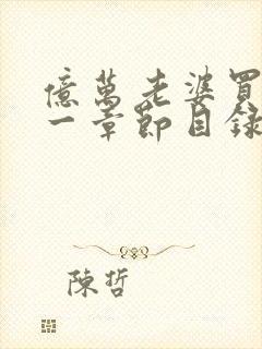 亿万老婆买一送一章节目录