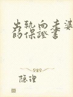 出轨向老婆认错的保证书