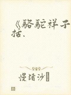 《骆驼祥子》概括.