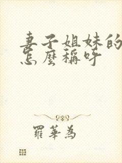 妻子姐妹的丈夫怎么称呼