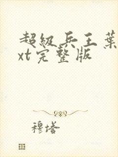 超级兵王叶谦txt完整版