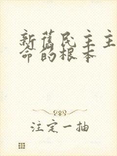 新旧民主主义革命的根本