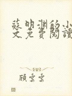 苏明渊的小说全文免费阅读无弹窗