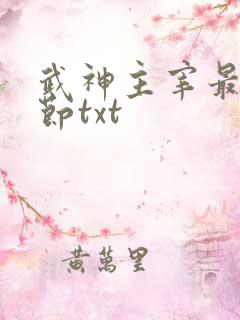 武神主宰最新章节txt