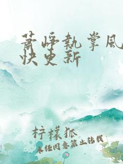萧峥执掌风云最快更新