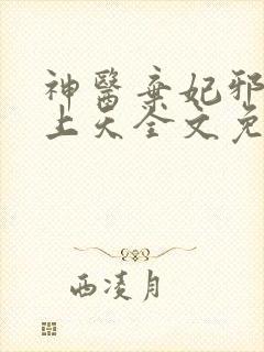 神医弃妃邪王宠上天全文免费阅读