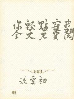 你轻点宠我小说全文免费阅读