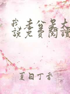 我老公是大佬小说免费阅读