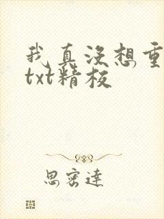 我真没想重生啊txt精校