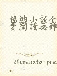 杨明小说全文免费阅读无弹窗