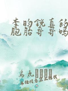 李昀锐真的有双胞胎哥哥吗?