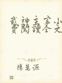 武神主宰小说免费阅读全文笔趣阁