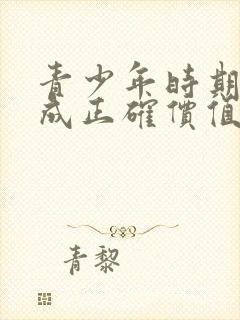 青少年时期是养成正确价值观的关键时期