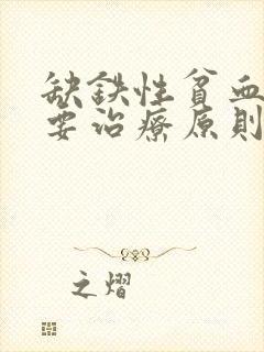 缺铁性贫血的主要治疗原则是