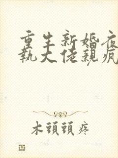 重生新婚夜被偏执大佬亲疯了小说无弹窗