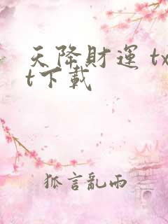 天降财运 txt下载