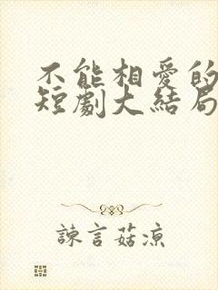 不能相爱的我们短剧大结局