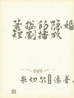 萧总的隐婚娇妻短剧播放