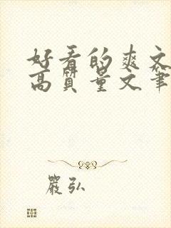 好看的爽文小说高质量文笔好