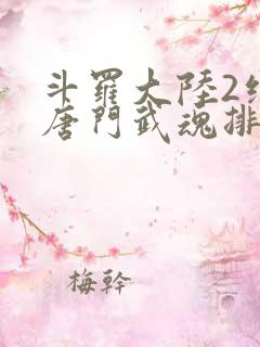 斗罗大陆2绝世唐门武魂排名