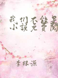 我们不能是朋友小说免费阅读