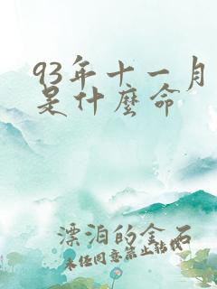 93年十一月鸡是什么命