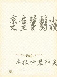 京夜归稚小说全文免费阅读