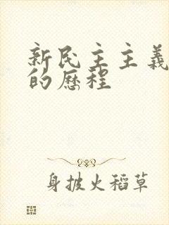 新民主主义革命的历程