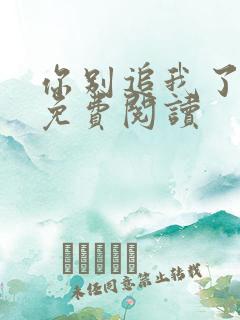 你别追我了小说免费阅读