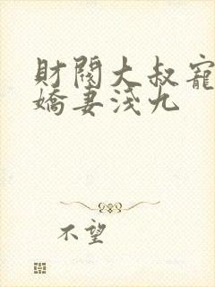 财阀大叔宠坏小娇妻浅九