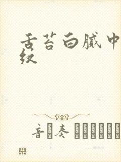 舌苔白腻中间裂纹