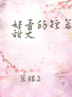 好看的短篇言情甜文