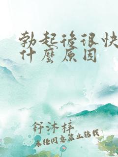 勃起后很快软是什么原因