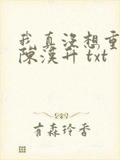我真没想重生啊陈汉升 txt