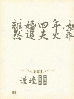 离婚四年,她突然追夫火葬场了