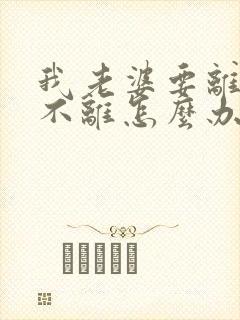 我老婆要离婚我不离怎么办