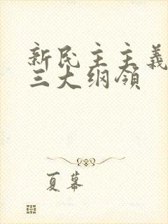 新民主主义革命三大纲领